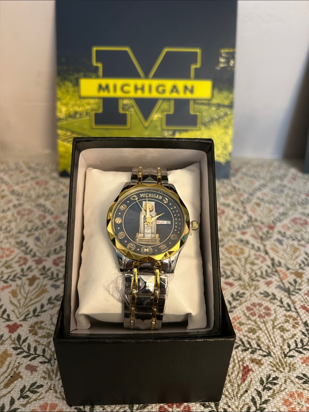 University of Michigan National Championship Basketball Watch - Navy & Gold